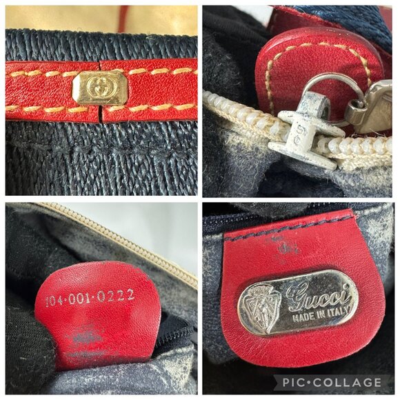 Authentic Vintage Gucci Off-White Leather w/ Red Leather Trims Message Bag - Picture 12 of 15